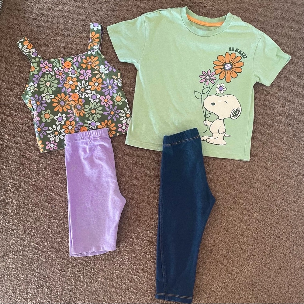 Bundle of 4-Little Girl’s Shirts and Shorts-Size 5T and 5/6